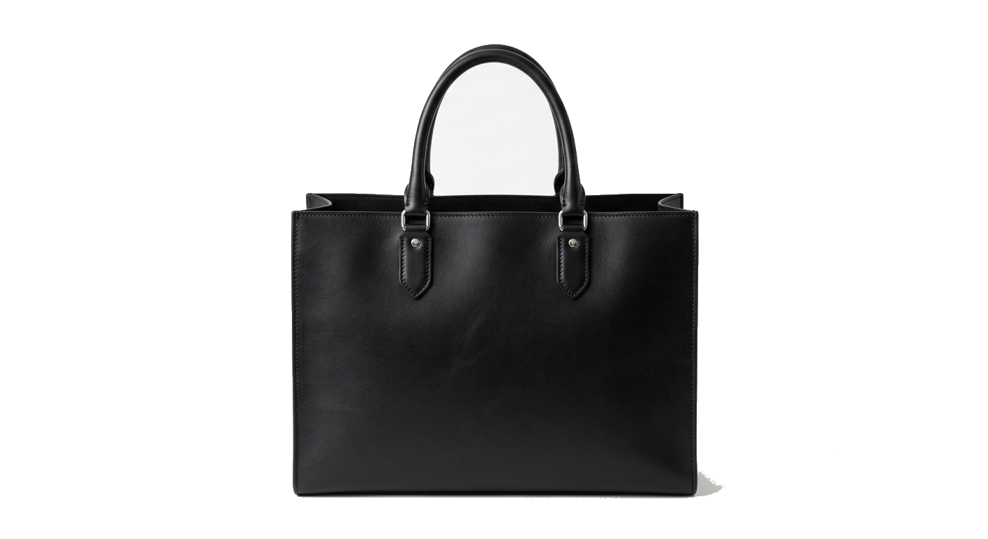 Structured leather tote bag