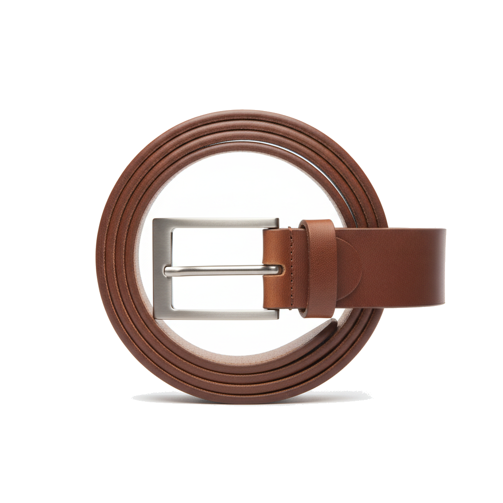 Brown leather belt